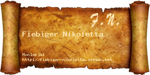 Fiebiger Nikoletta névjegykártya
